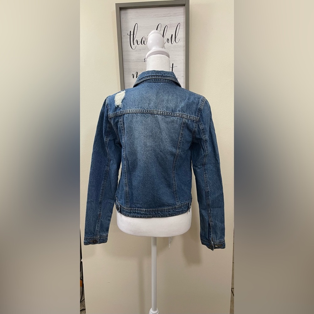 Highway Women’s Jean Denim Distressed Jacket Short Sz Small. - Picture 7 of 16